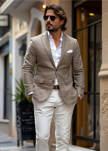 Linen Blazer Set Details-Krellivonique